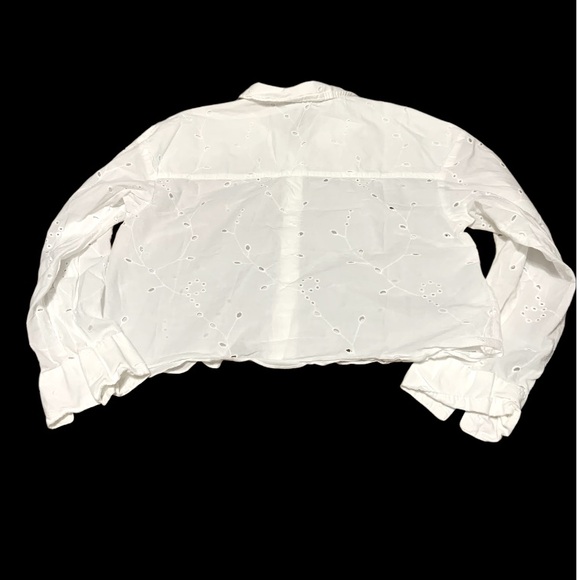 A New Day White Eyelet Long Sleeve Blouse size S - Picture 5 of 6